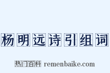 杨明远诗引组词是什么意思的图片